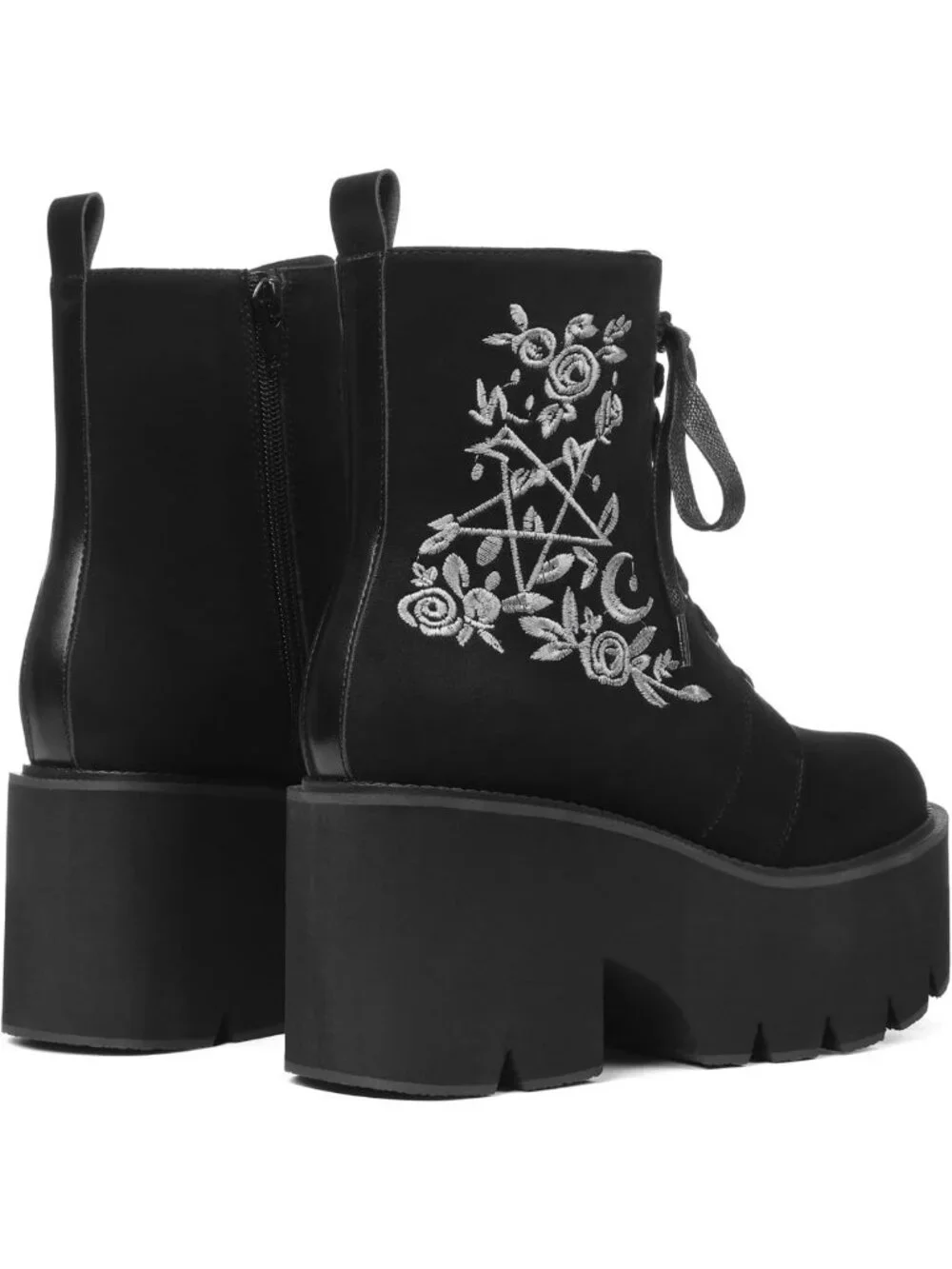 Gothic Platform Ankle Boots for Women - Rave Combat Booties, Edgy Style